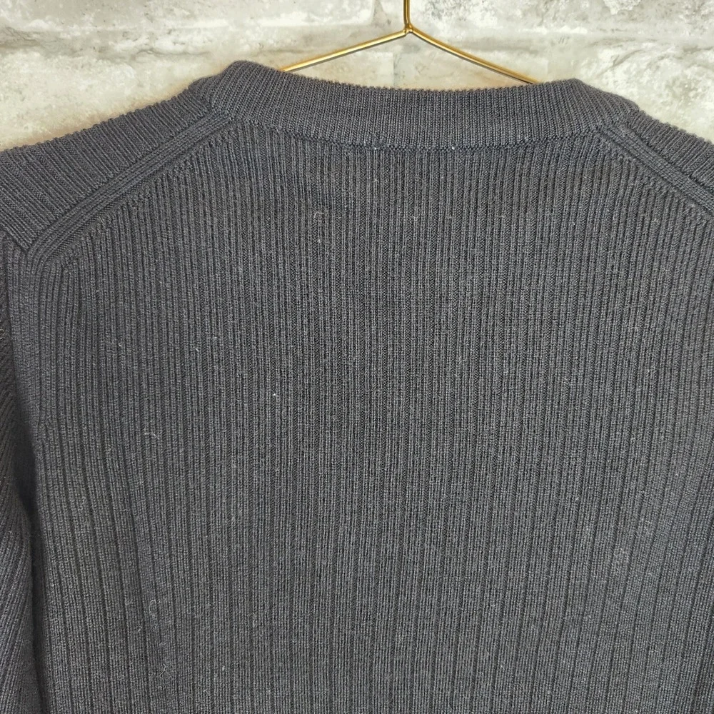 Kenzo Sweater Tiger Head Ribbed Knit 100% Wool Designer Black L